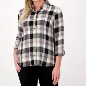 Denim & Co shirt Button Down Size Medium From QVC